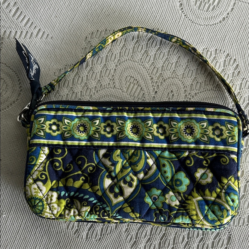 Vera Bradley Floral Blue and Green Cosmetic Bag